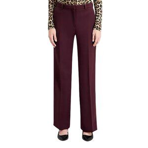 The Kooples Womens‎ Burgundy Tailored Pants Trouser Straight Leg Career